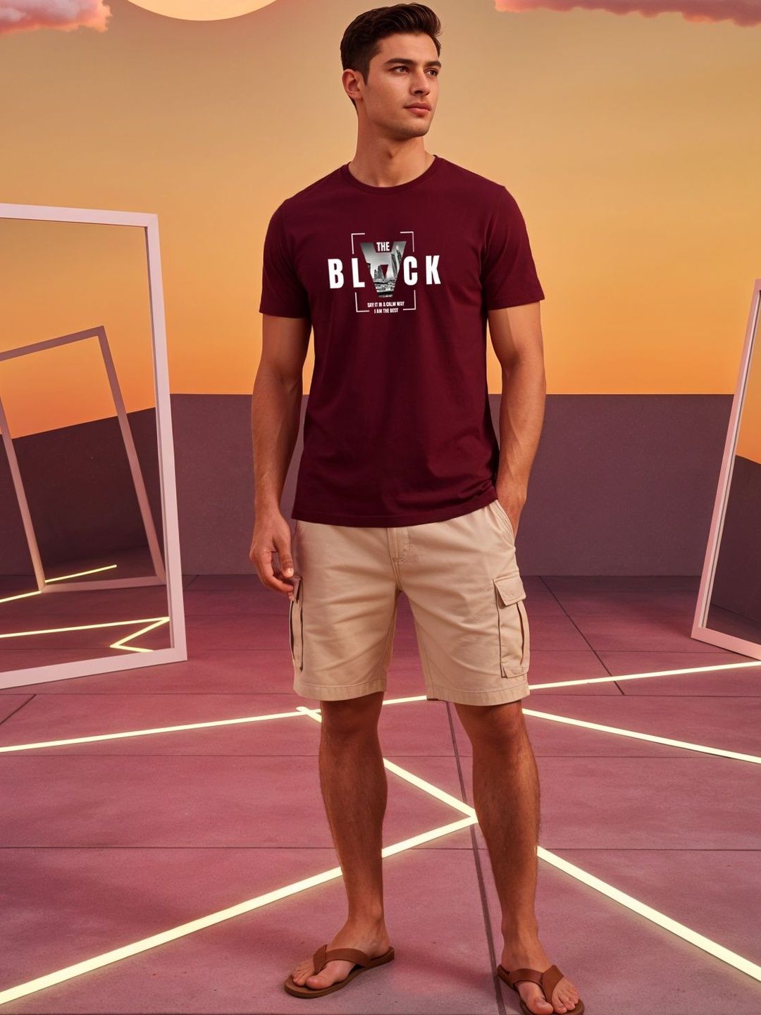 ADRO Men Typography Printed T-shirt