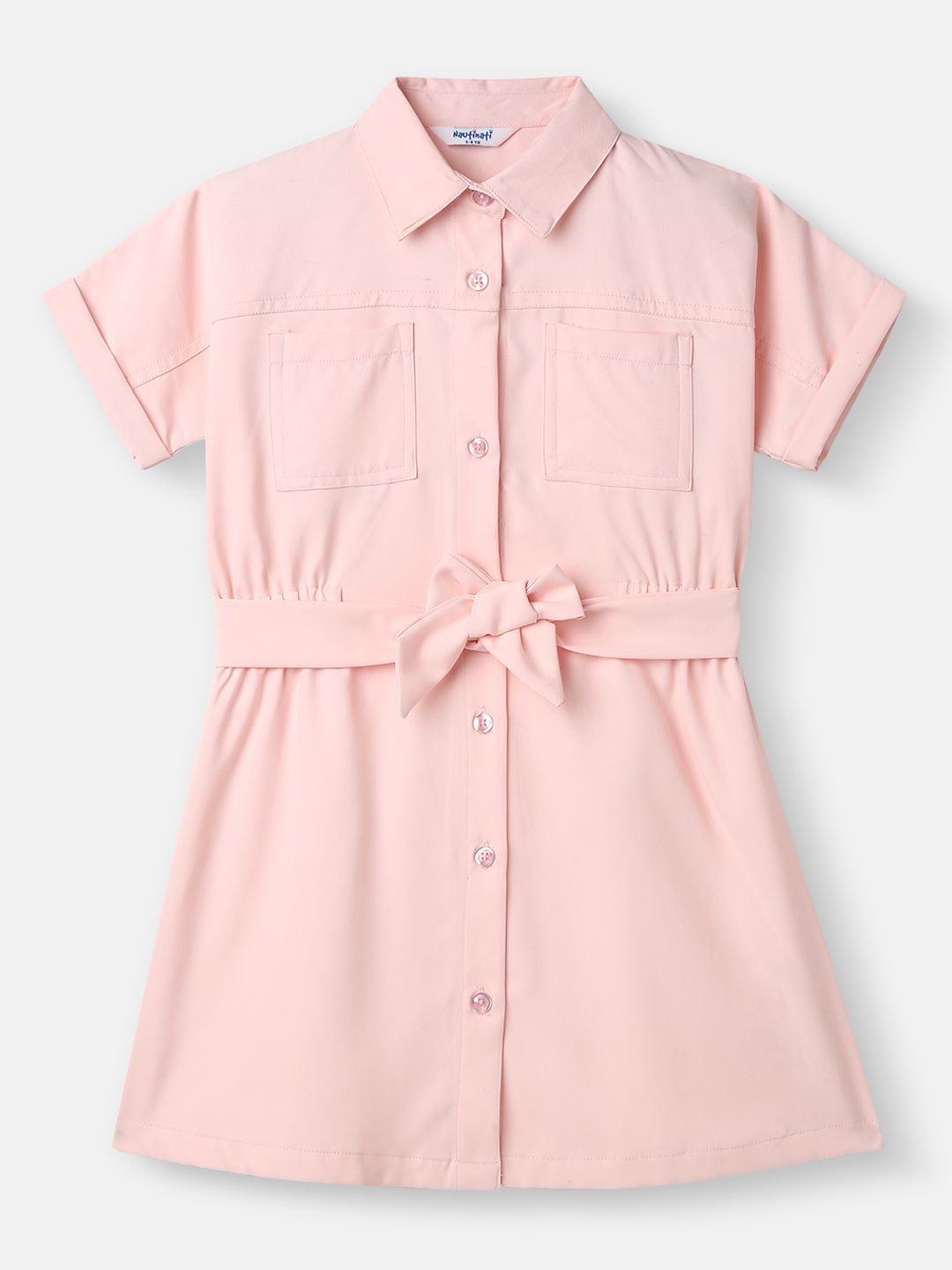 Nauti Nati Girls Solid Shirt Collar Dress
