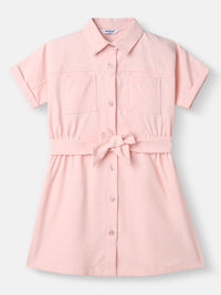 Nauti Nati Girls Solid Shirt Collar Dress