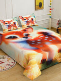Klotthe Cartoon Printed 400 TC Double King 7D Bedsheet With 2 Pillow Cover-2.50m x 2.25m