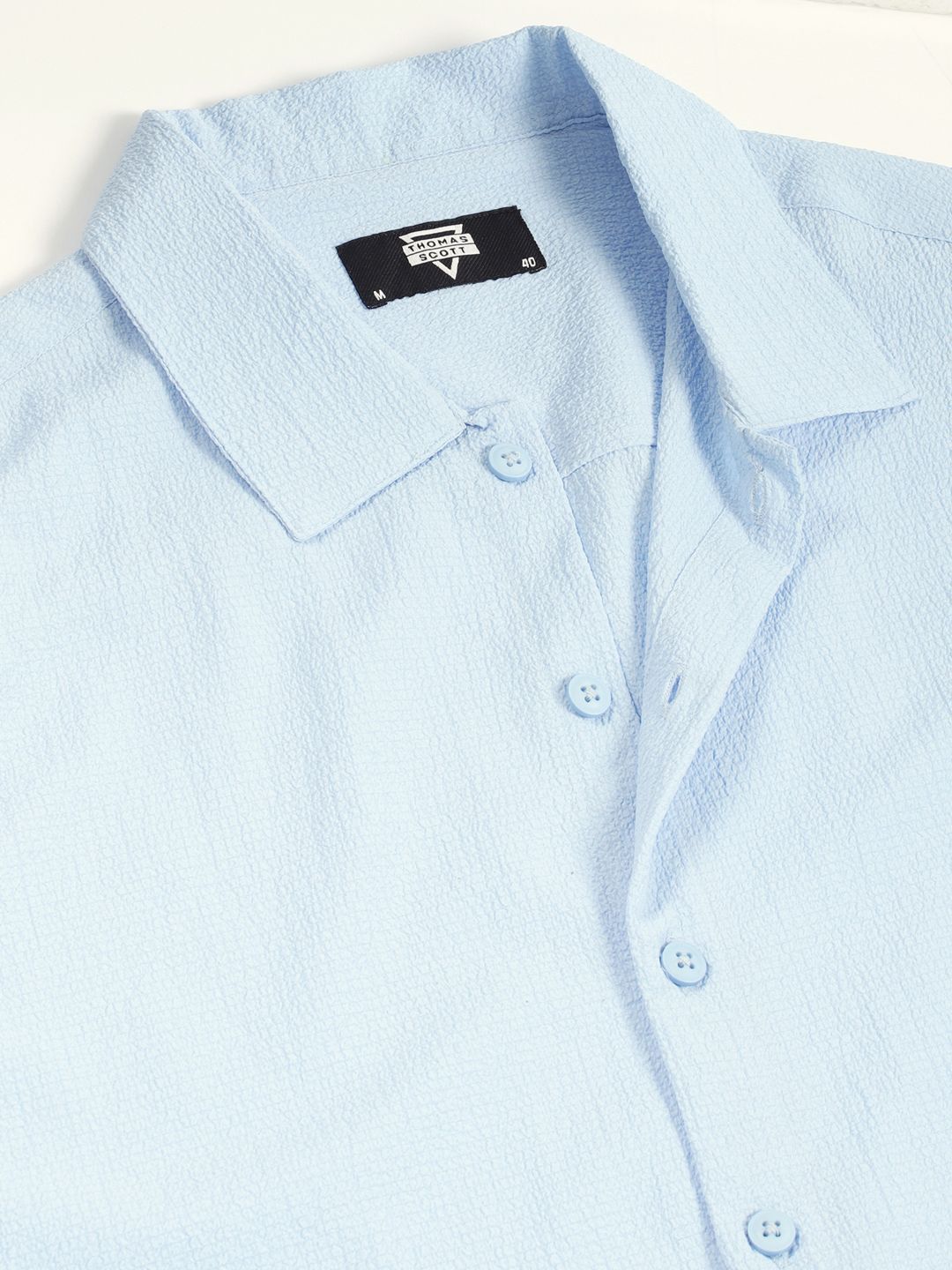 Thomas Scott Men Premium Self Design Casual Shirt