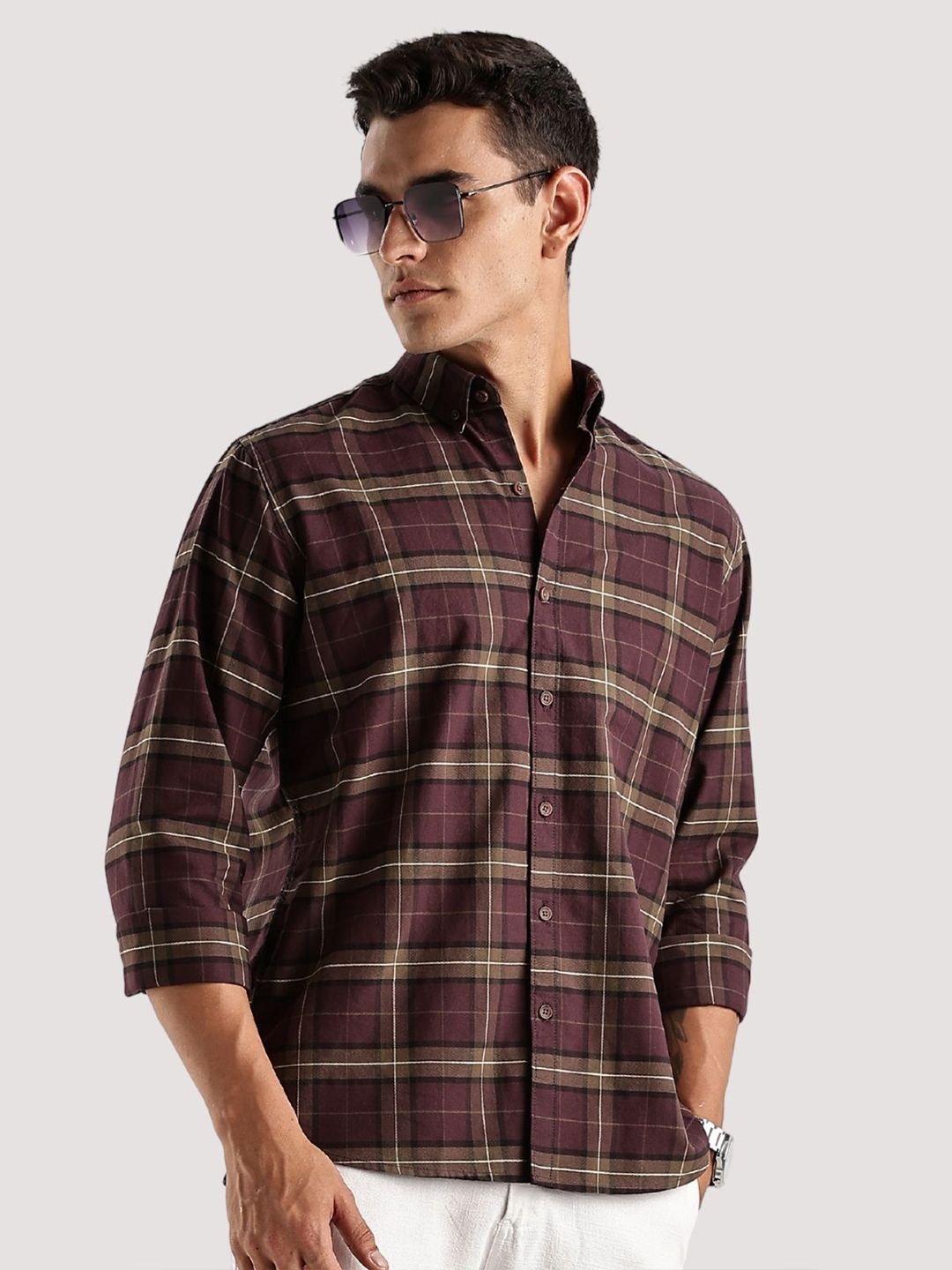 ADRO Standard Tartan Checks Baju Kasual Berpetak