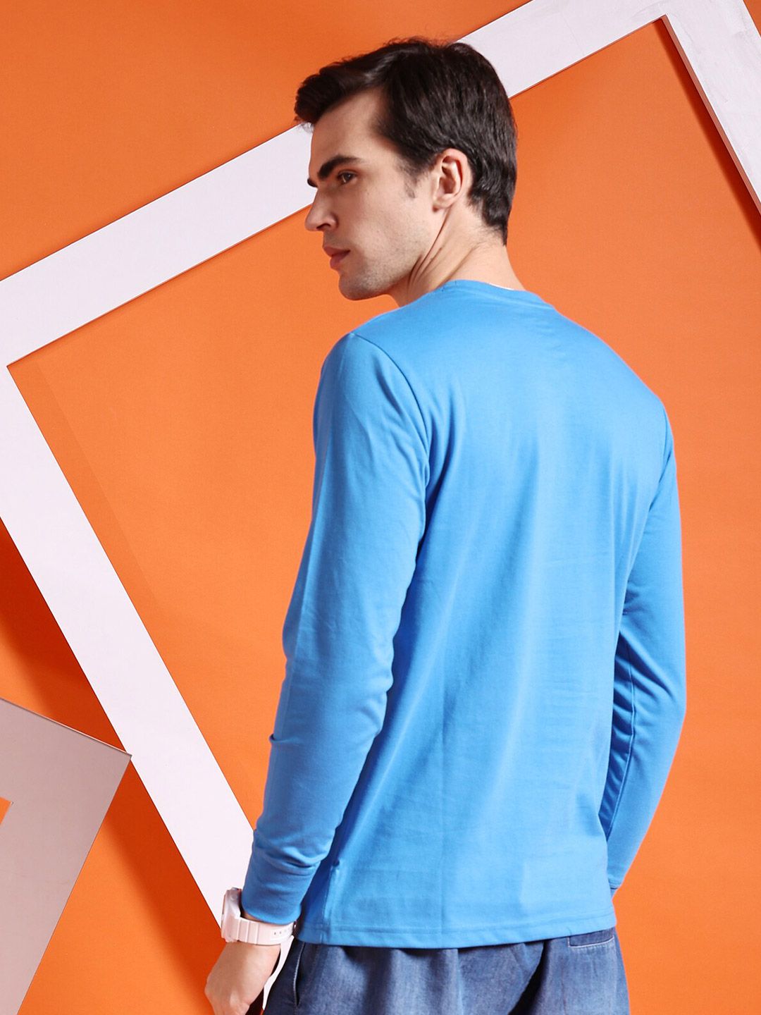 The Indian Garage Co Blue Round Neck Casual T-shirt