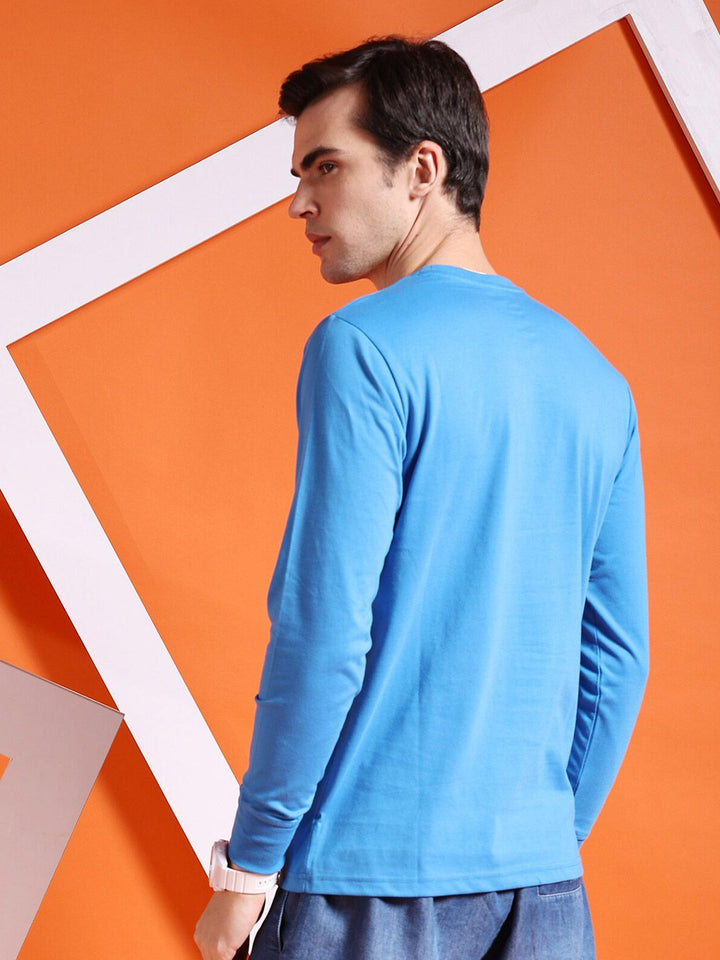 The Indian Garage Co Blue Round Neck Casual T-shirt