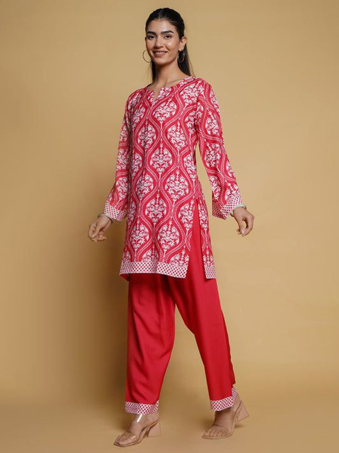 HOUSE OF KARI Printkari Ethnic Motifs Printed Tunic with Trouser
