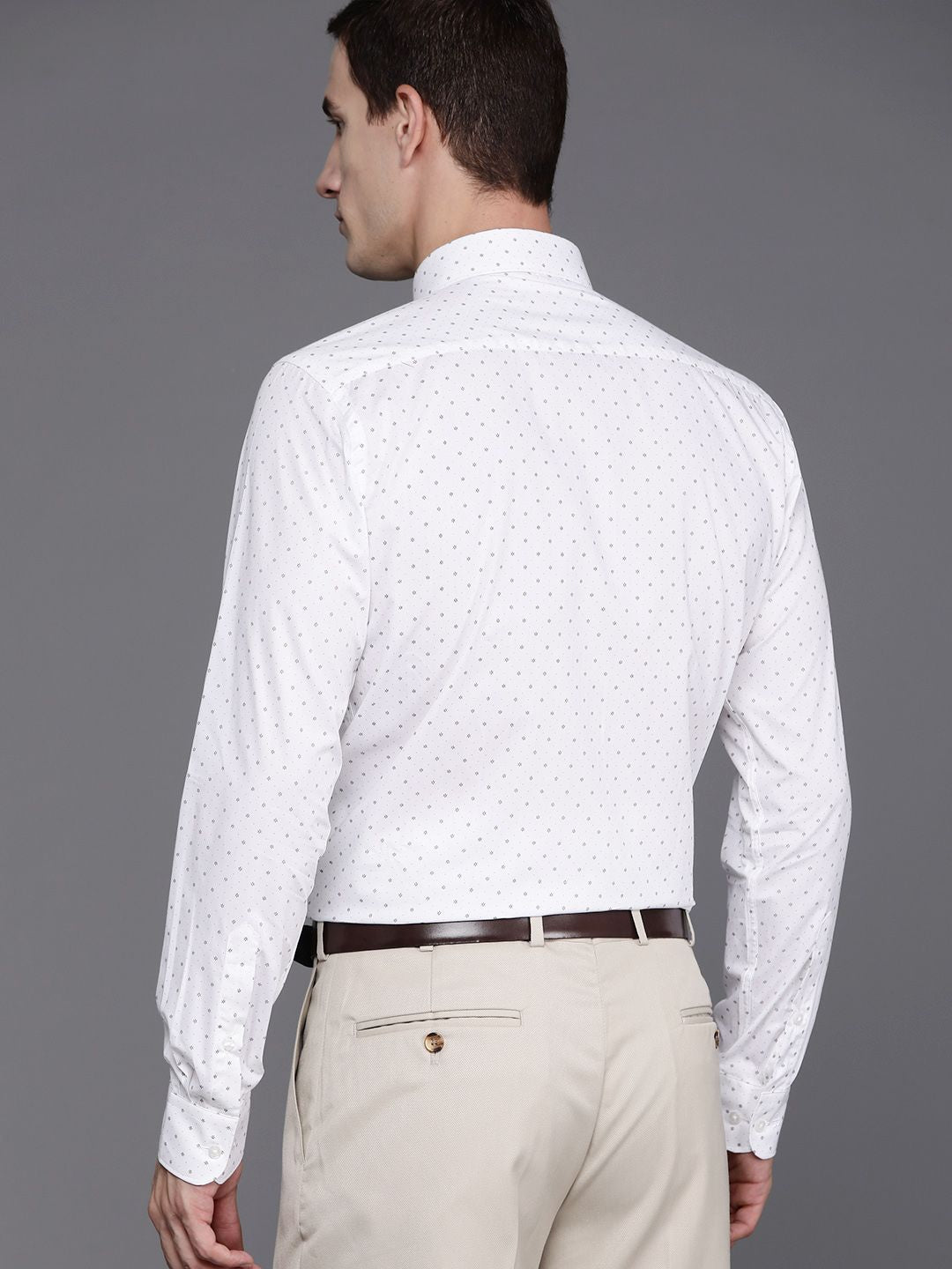 Raymond Men Printed Organic Cotton Slim Fit Opaque Formal Shirt