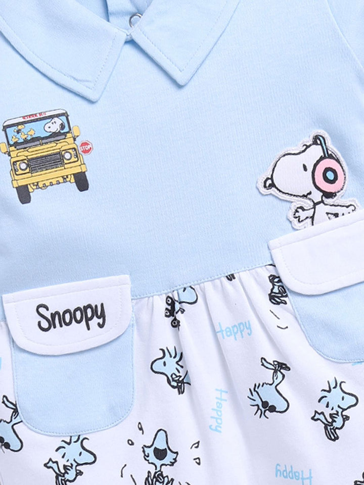 Moms Love Infant Boys Snoopy Print Pure Cotton Party Romper
