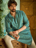 SOJANYA Ethnic Motifs Woven design Band Collar Straight Kurta With Churidar