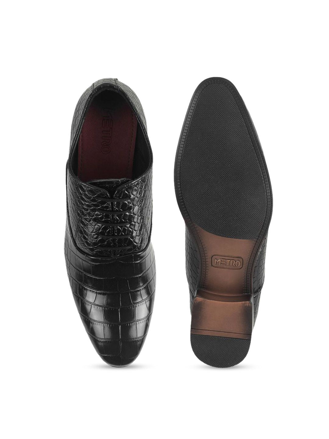 Metro Men Textured Formal Oxfords