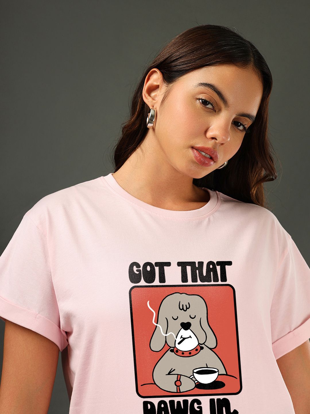 Bewakoof Women Graphic Printed Round Neck Pure Cotton Relaxed Fit T-shirt