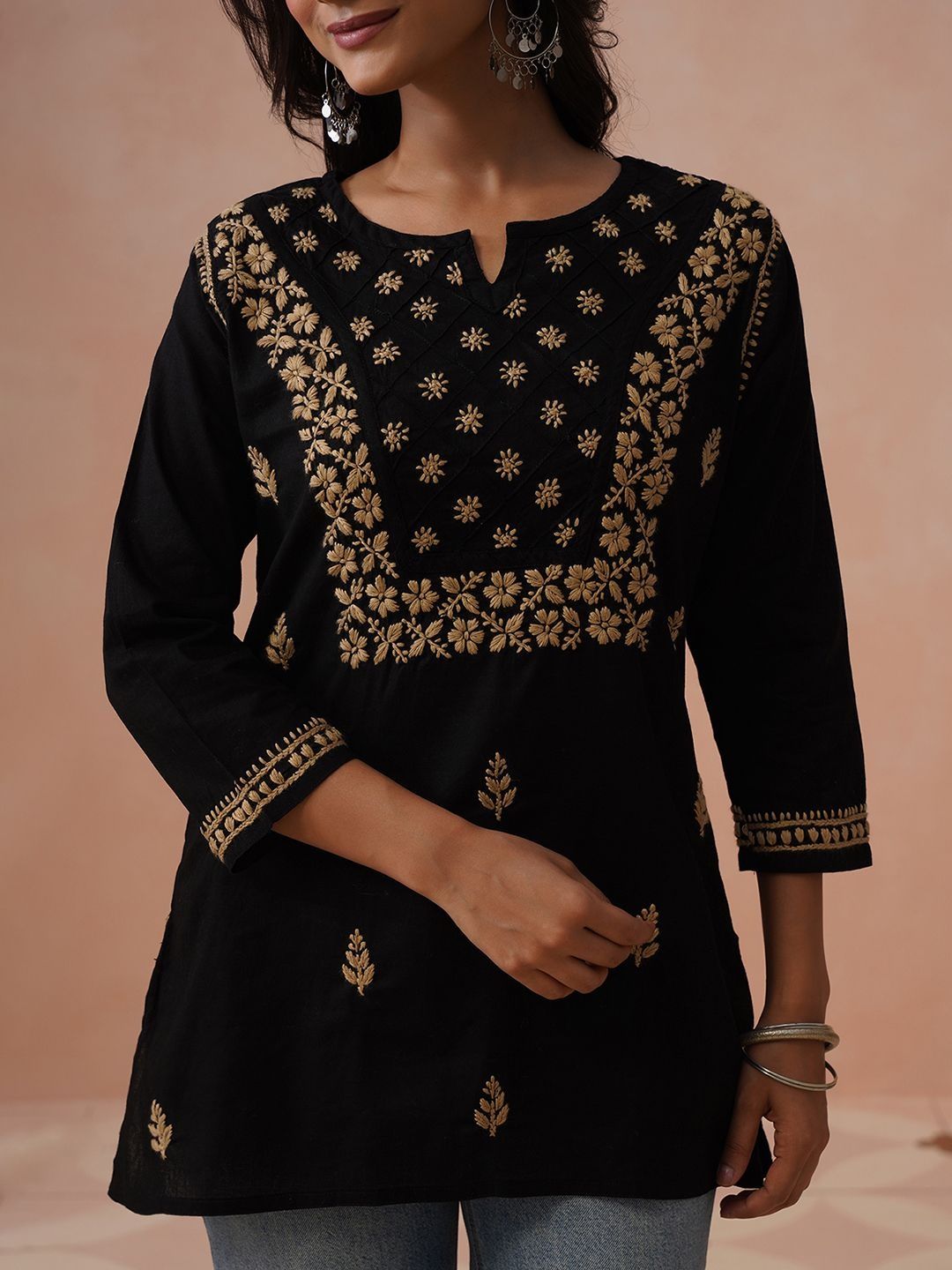 House of Chikankari Women Ethnic Motifs Embroidered Thread Work Kurta