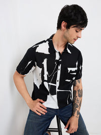 SPYKAR Men Spread Collar Abstract Printed Cotton Casual Shirt