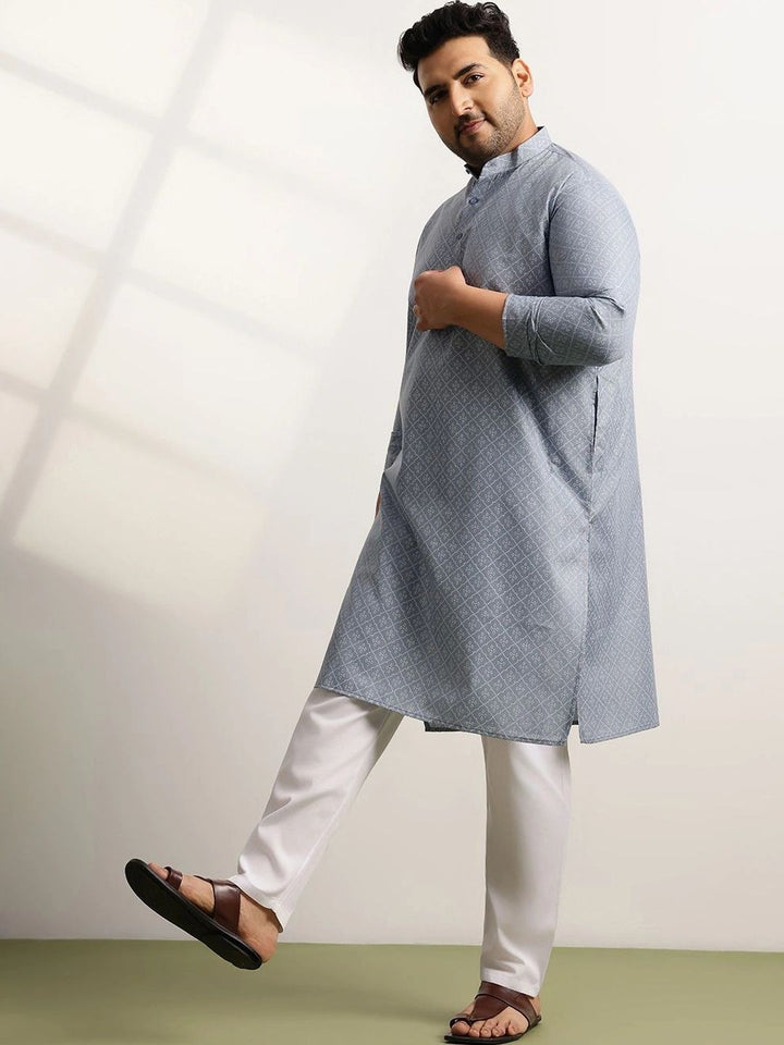 SOJANYA PLUS Men Printed Regular Kurta with Trousers