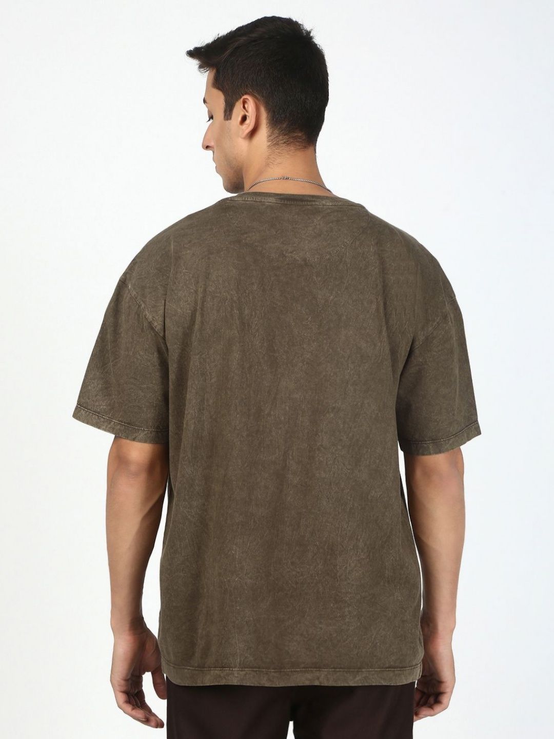 Bene Kleed Men Graphic Printed Acid Wash Cotton Oversized T-shirt