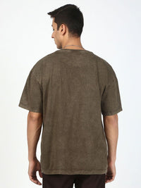 Bene Kleed Men Graphic Printed Acid Wash Cotton Oversized T-shirt
