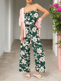 DressBerry Strapless Serenity Floral Print Layered Bandeau Jumpsuit