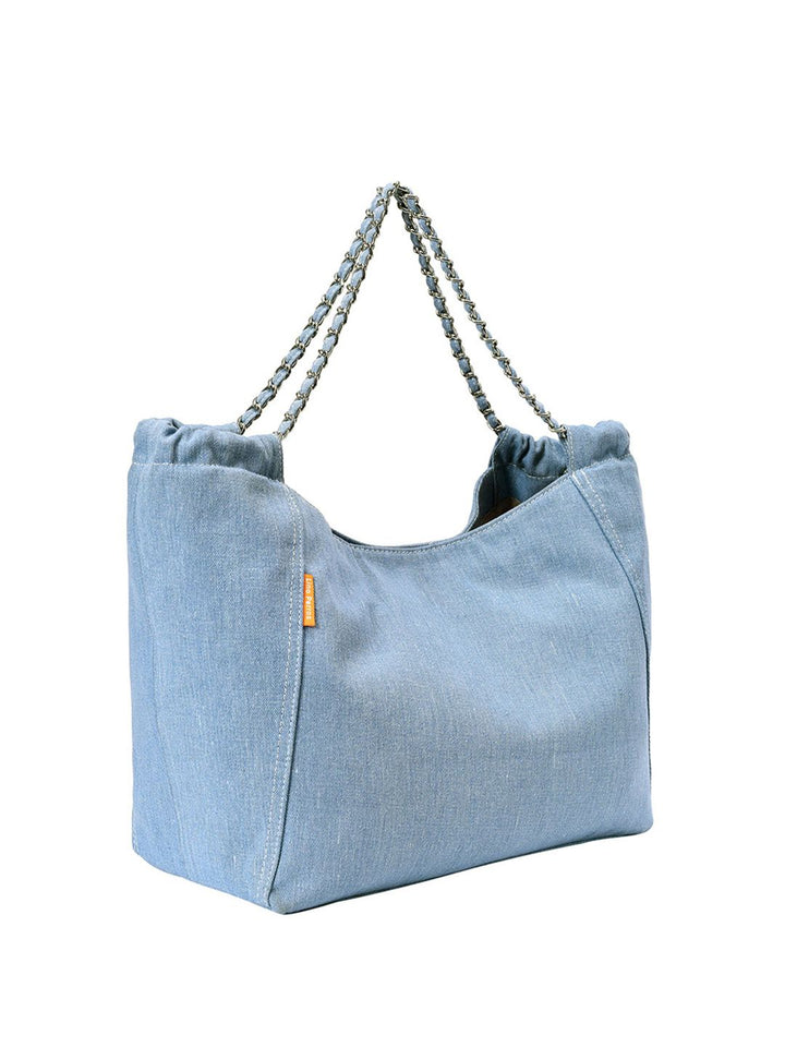 Lino Perros Denim Structured Shoulder Bag