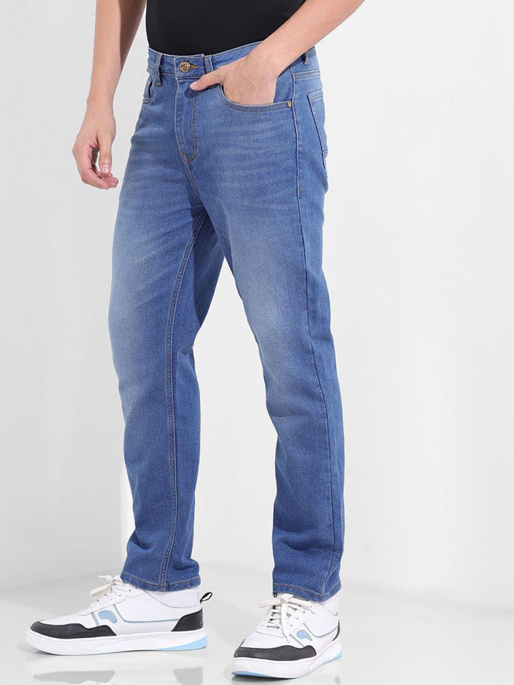 The Indian Garage Co Men Slim Fit Mid-Rise Light Fade Jeans