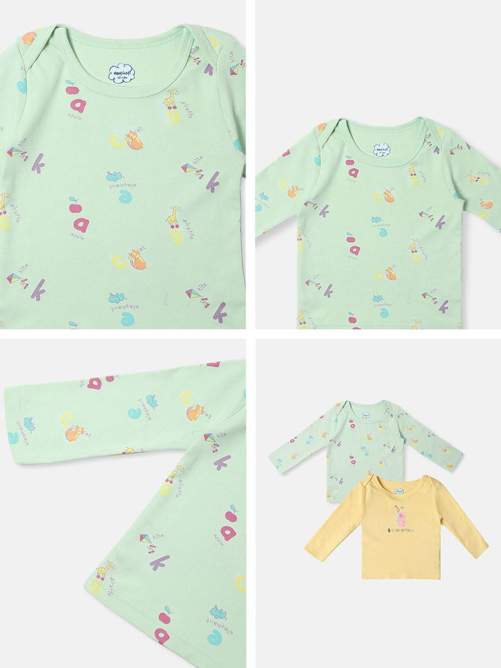 Nauti Nati Girls Pack Of 2 Bio Finish Graphic Printed Round Neck Cotton T-shirts