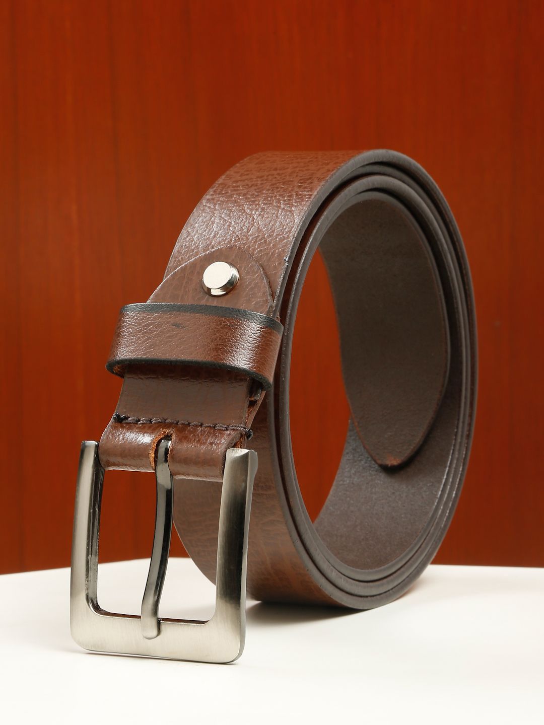 Teakwood Leathers Men Textured Leather Belt