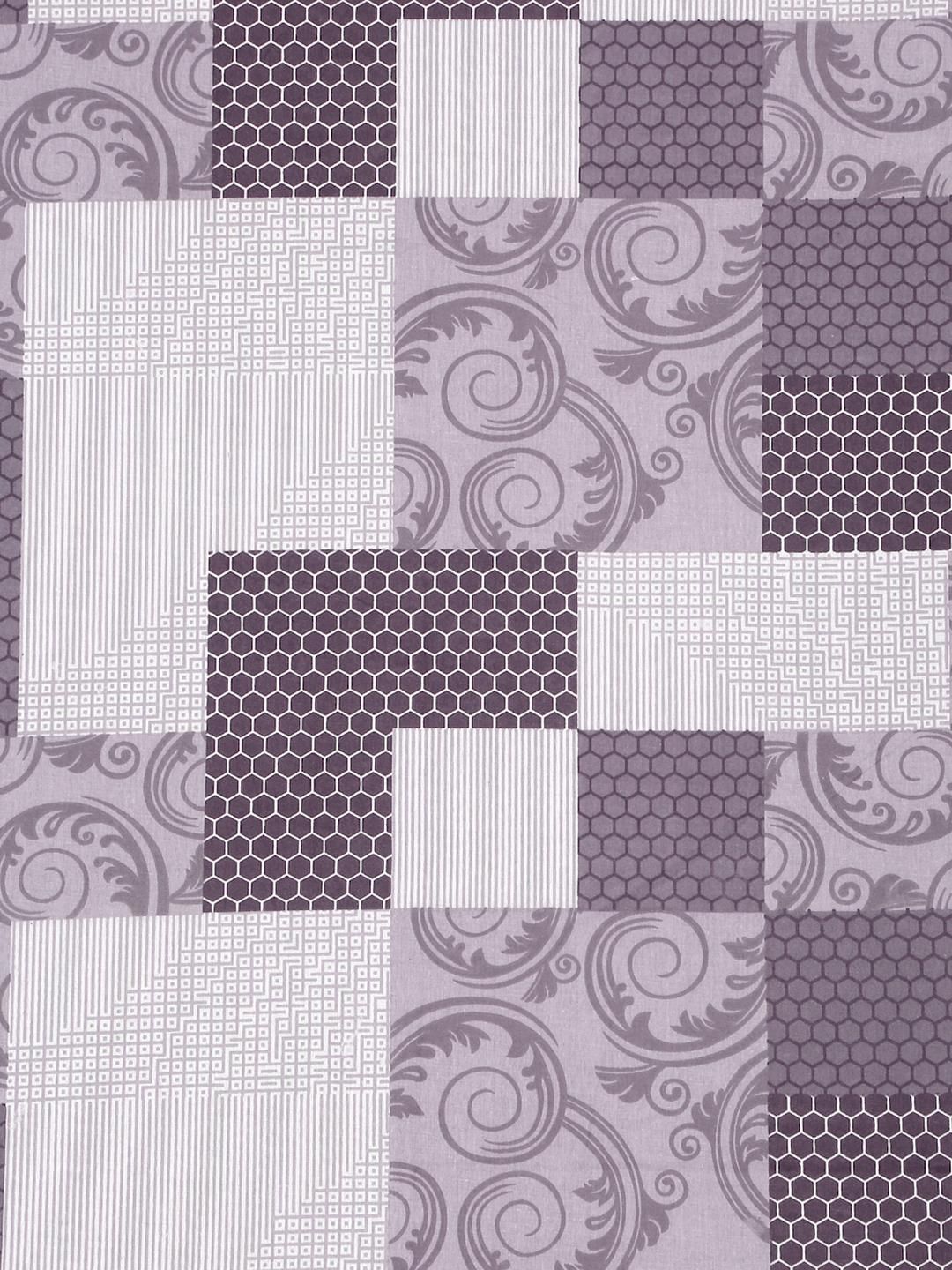 Klotthe Purple Geometric 400 TC Pure Cotton Single Bedsheet dengan Sarung Bantal