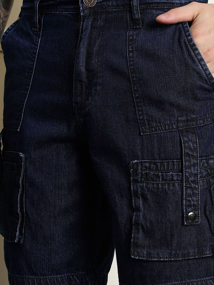 Eszett Men Baggy Seluar Denim Pertengahan Bertingkat Baggy