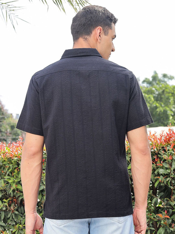 Thomas Scott Men's Premium Seersucker Cotton Casual Shirt