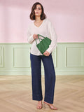 AND Women V-Neck Semi Sheer Regular Top