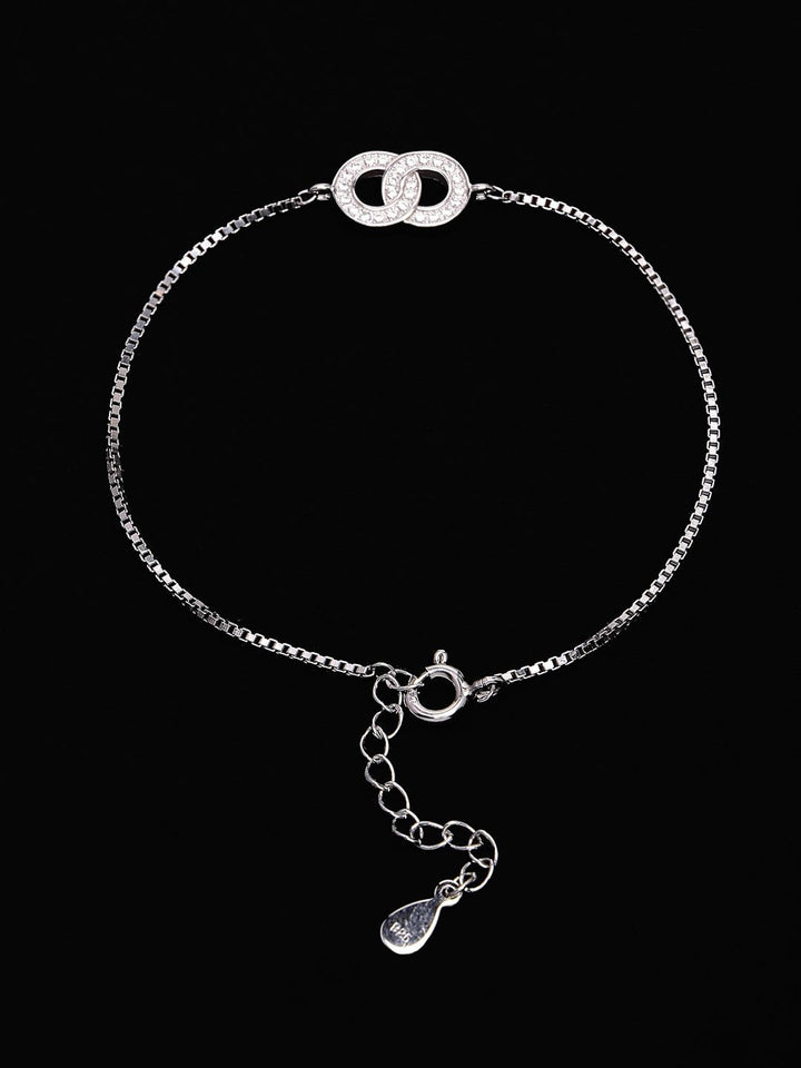 PANASH 925 Sterling Silver Gelang Pesona Cubic Zirconia Bersalut Rhodium