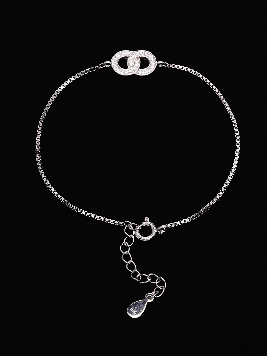 PANASH 925 Sterling Silver Gelang Pesona Cubic Zirconia Bersalut Rhodium