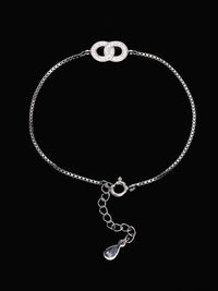 PANASH 925 Sterling Silver Gelang Pesona Cubic Zirconia Bersalut Rhodium