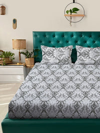 KLOTTHE Olive Paisley Kapas Tulen 400 TC Cadar King Halus dengan 2 Sarung Bantal-106 x 106 inci
