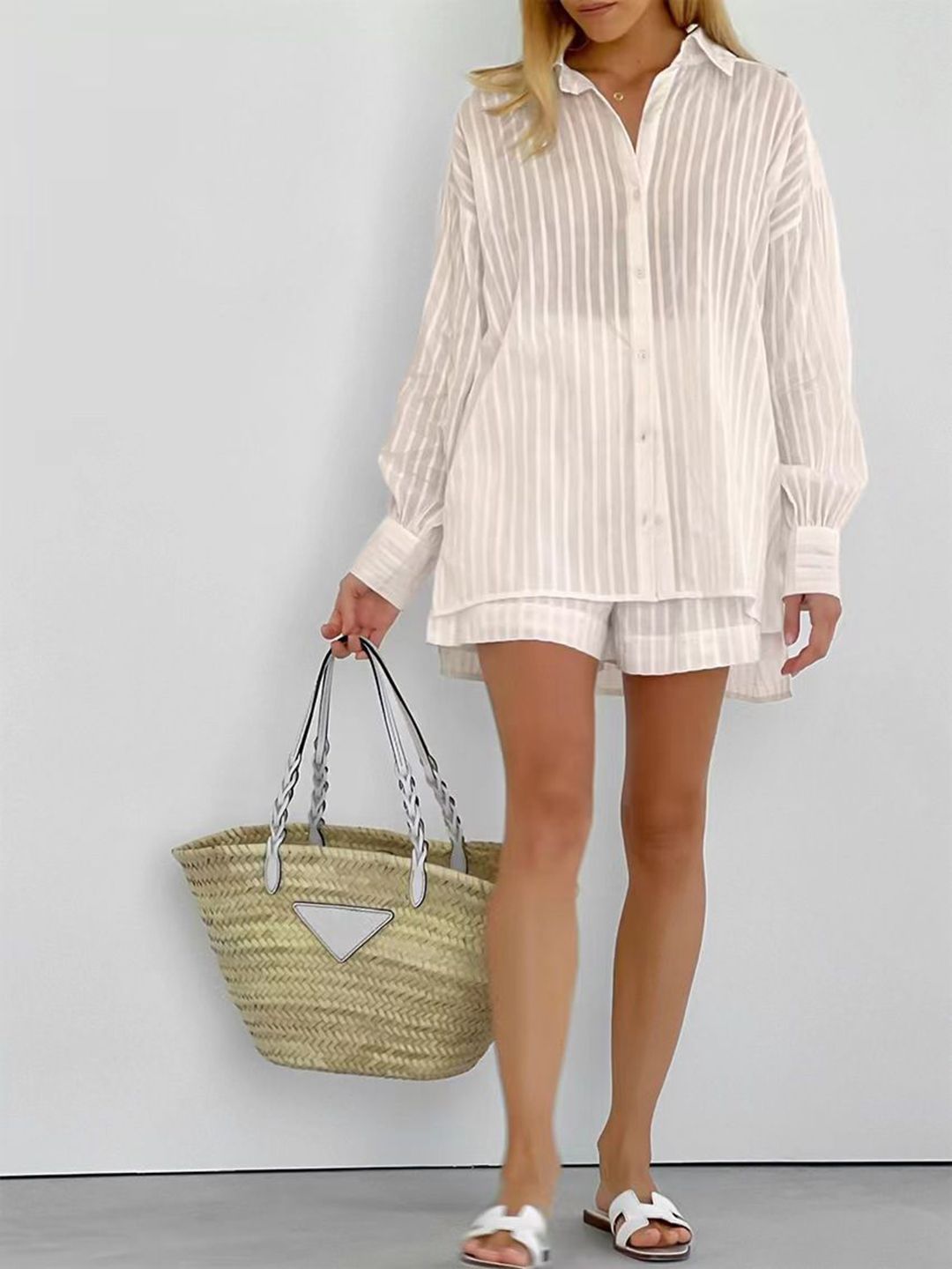 all about you Striped Shirt & Shorts Co-Ord Set