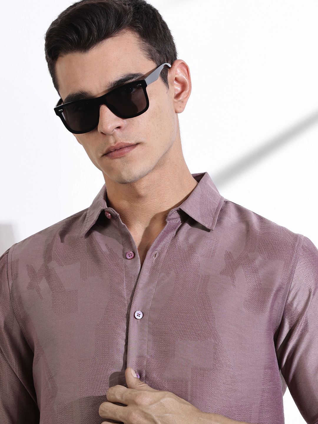 Thomas Scott Men Classic Slim Fit Opaque Casual Shirt