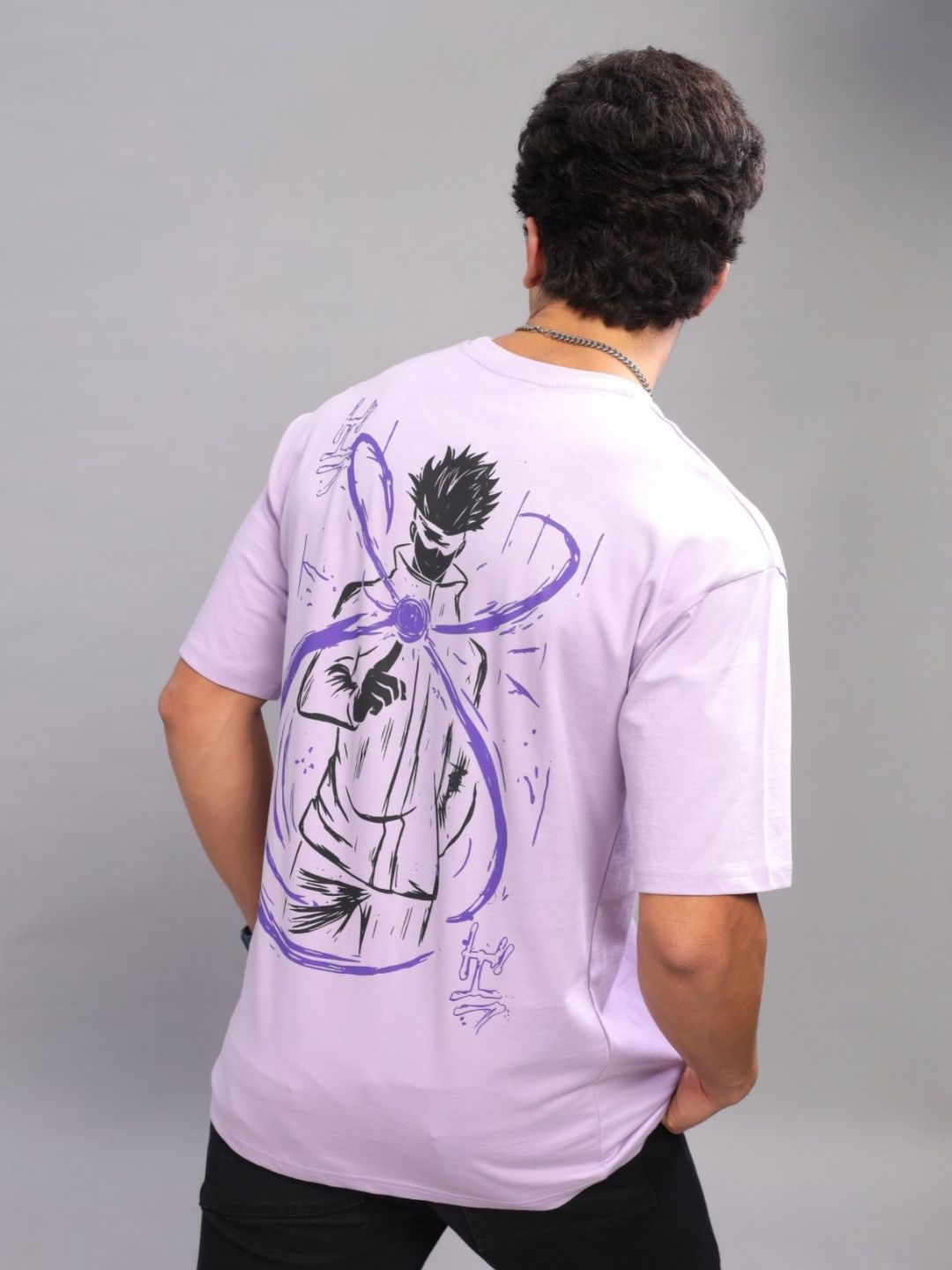 ADRO Anime Printed Round Neck Cotton Oversized T-shirt