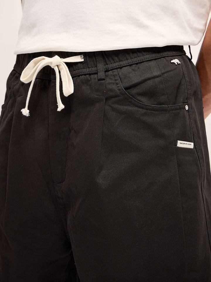 THE BEAR HOUSE Men Solid Relaxed Fit Pure Cotton Casual Pant