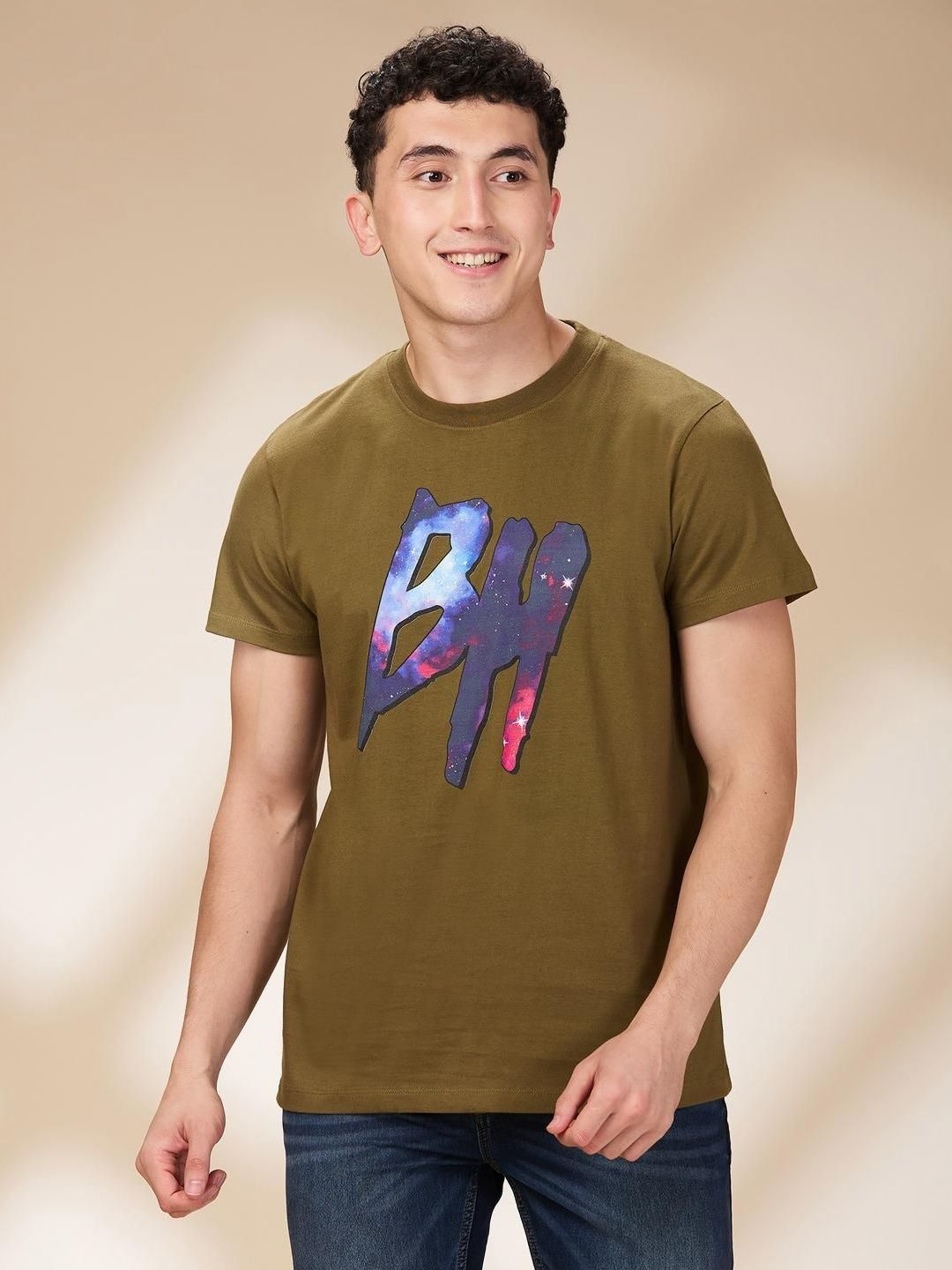 Being Human Men Typography Printed Round Neck Cotton T-shirt