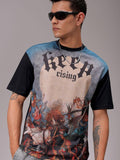 The Indian Garage Co Men Graphic Printed Round Neck Cotton Boxy T-shirt