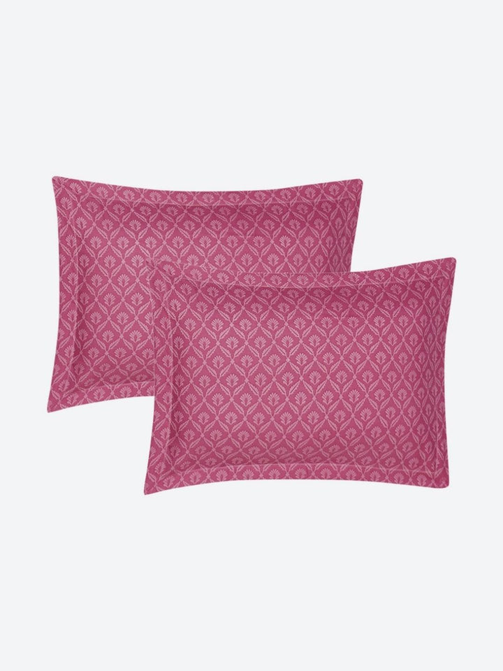 Monte Carlo Stanley Magenta & Grey Floral Printed 144 TC King Bedsheet Set 1.85 m x 1.95 m