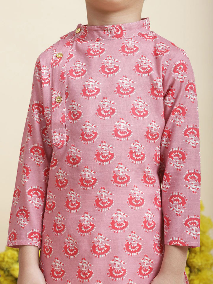 Cutiekins Boys Ethnic Motifs Printed Pure Cotton Kurta with Pyjamas