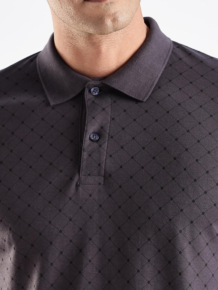 ADRO Men Grey Cotton Tshirts