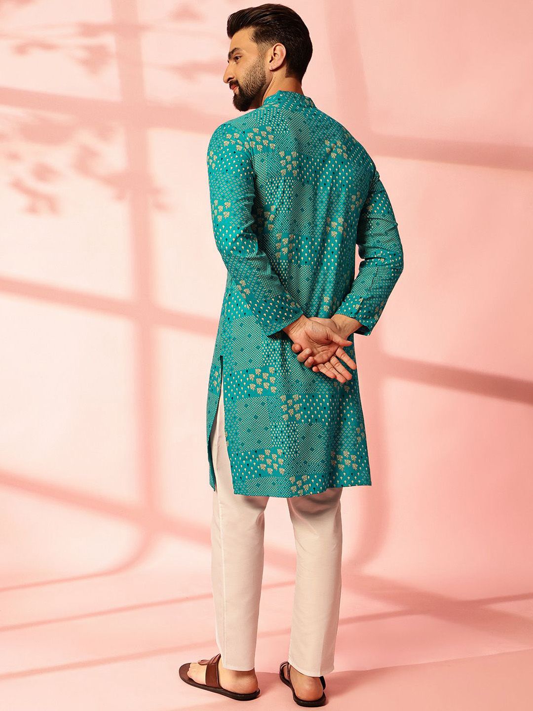 Anouk Men Bandhani Printed Regular Kurta with Pyjamas