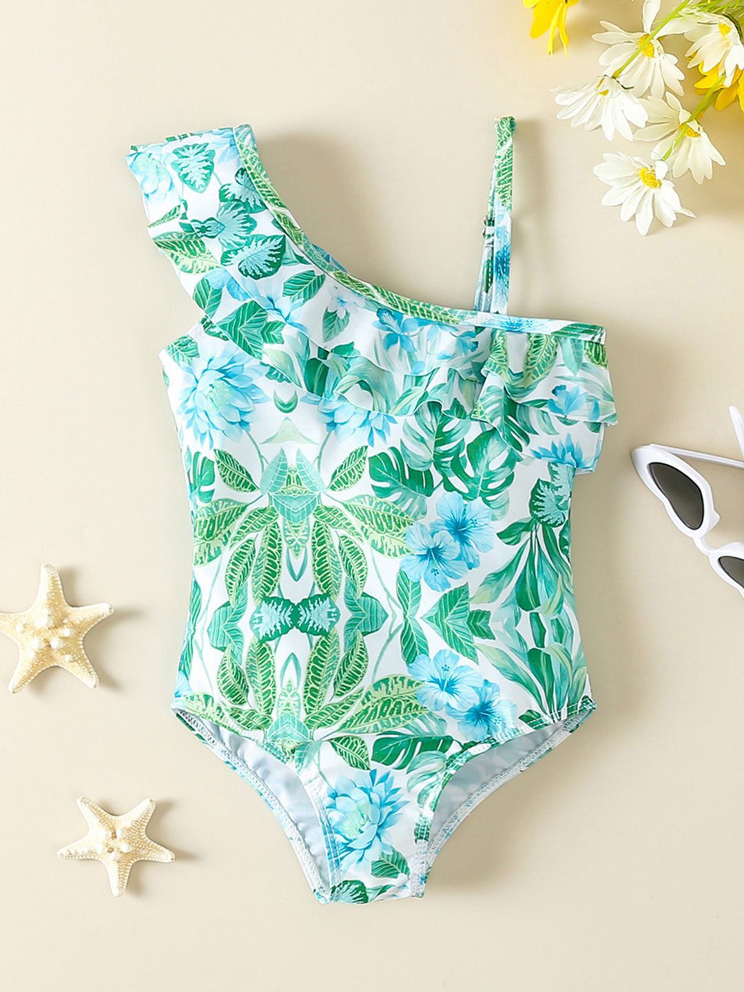YK Girls Printed Swimwear Bodysuit