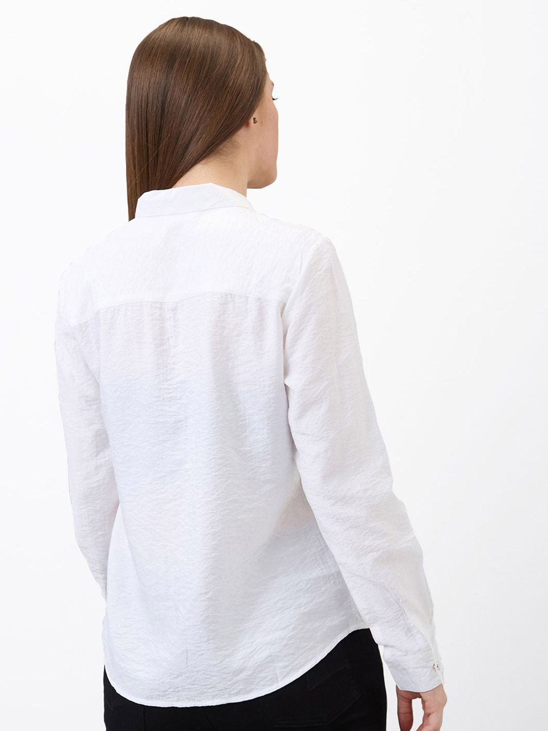 SPYKAR Women Spread Collar Textured Casual Shirt