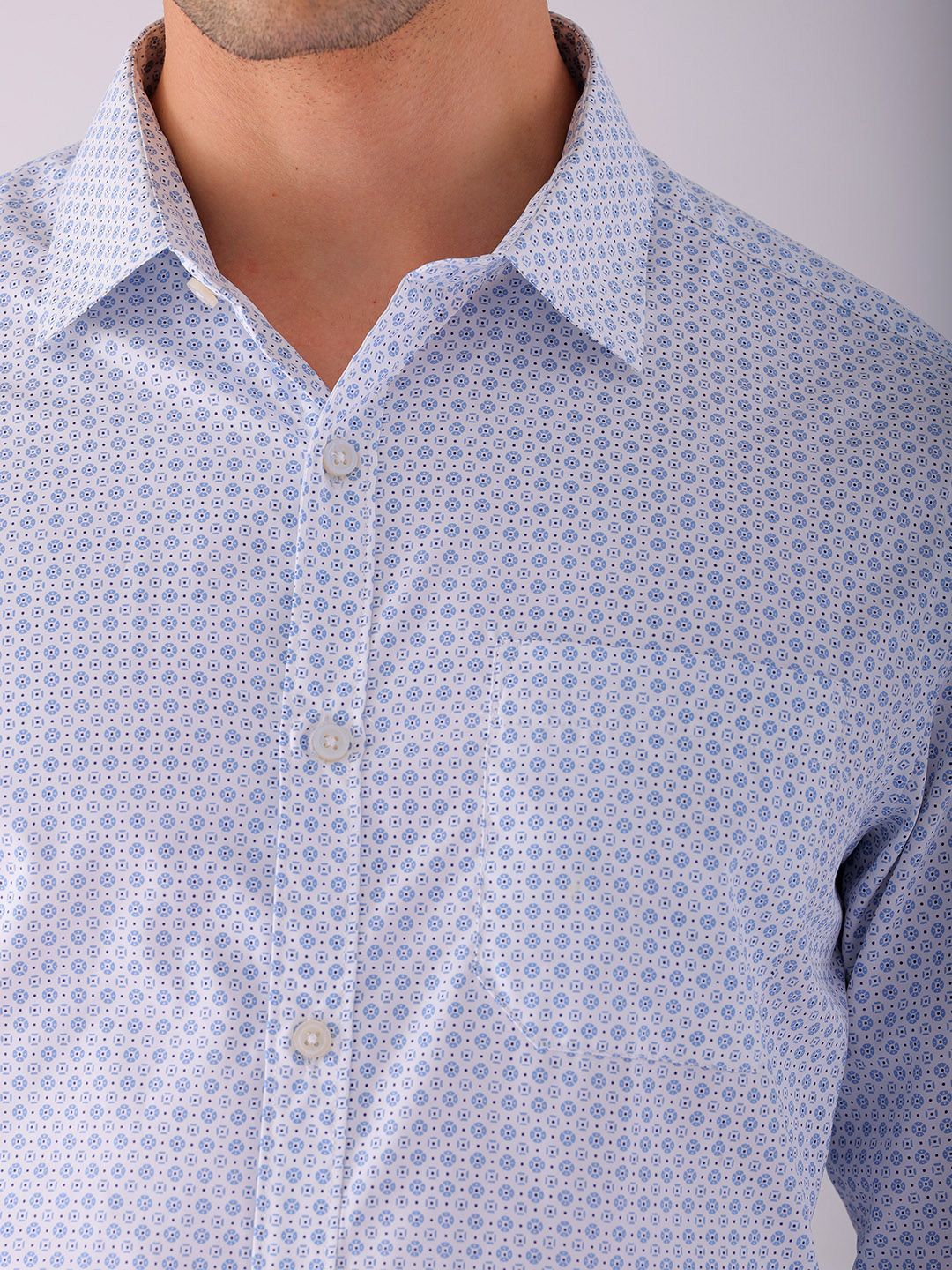 The Indian Garage Co. X Luxe Men Spread Collar Micro Ditsy Printed Slim Fit Formal Shirt