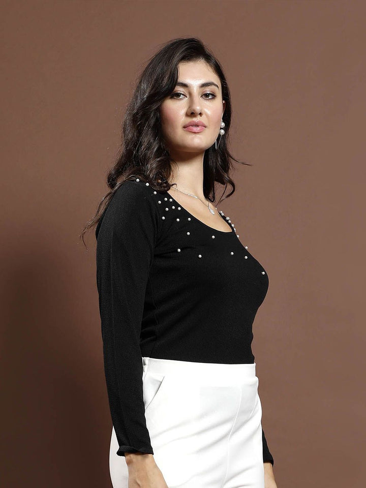 Athena Women Embellished Round Neck Top