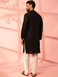 Anouk Men Embroidered Regular Mirror Work Pure Cotton Kurta with Pyjamas