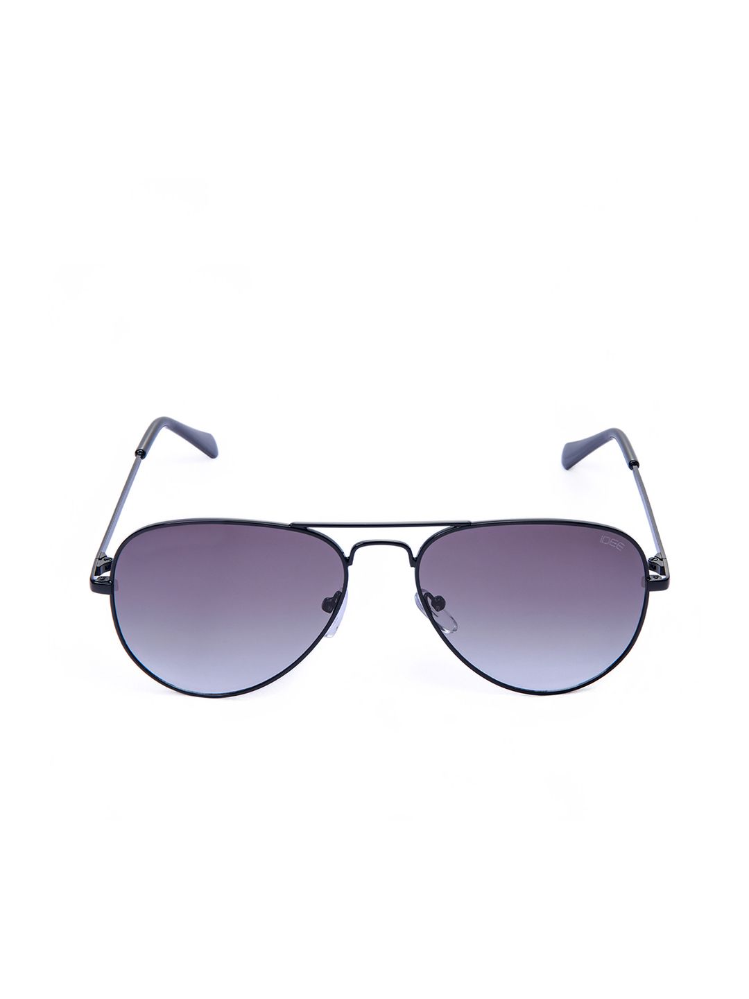 Idee Unisex Black Lens & Black Aviator Sunglasses dengan Lensa Dilindungi UV