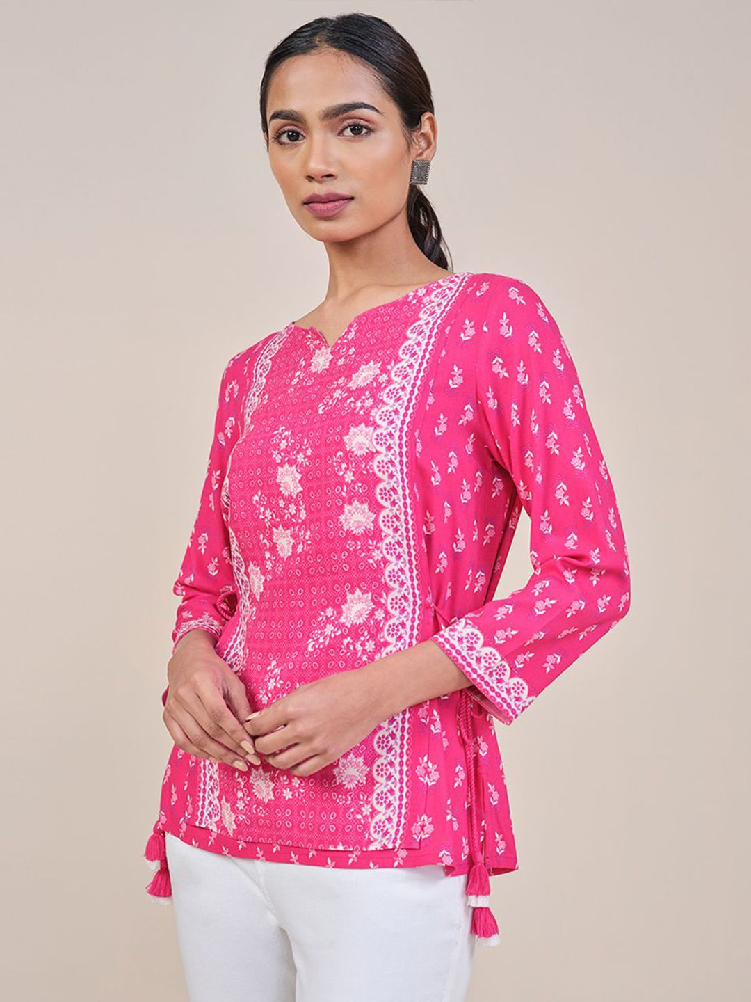 Global Desi Ethnic Motifs Printed Top
