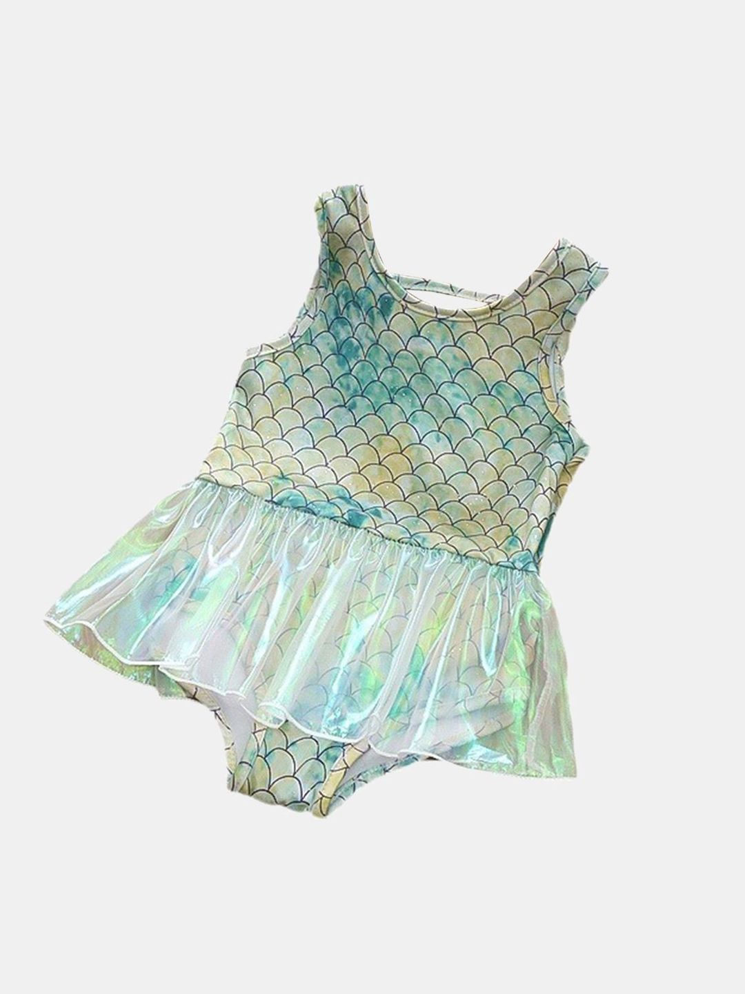 YK Girls Printed Sleeveless Swim Bodysuit